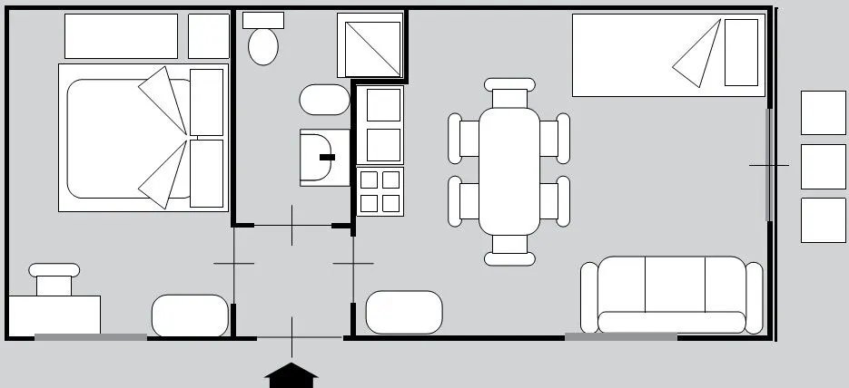 One-bedroom bungalow for 6 guests-12